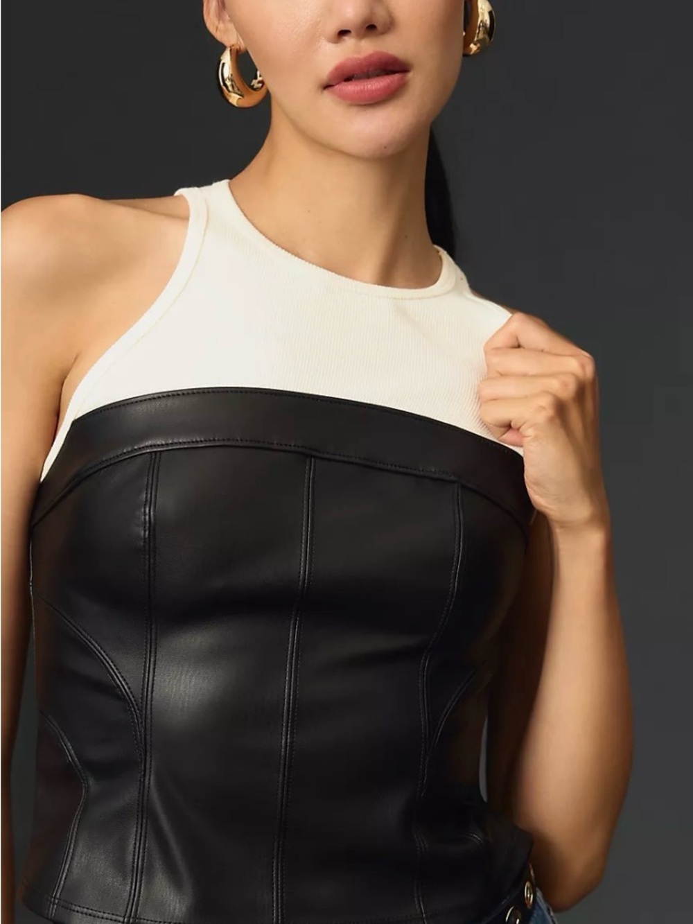 Anthropologie Pilcro Layered Corset Top - Picture 2 of 9